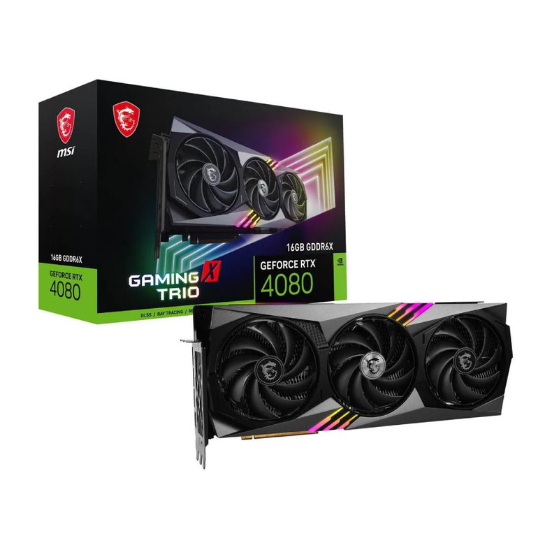 MSI GeForce RTX 4080 GAMING X TRIO 16GB GDDR6X Graphics Card - كرت شاشة